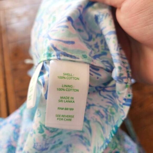 LILLY PULITZER Tamie Off The Shoulder Cotton Midi Dress Surf Blue Size Small - Picture 4 of 5